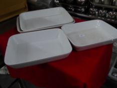 *large white serving dishes x 4