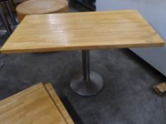 *rectangle butchers block topped table x 2 1150w x 650d x 780h