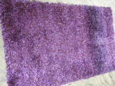 *Purple Sparkle Shag Pile Rug 85x140cm