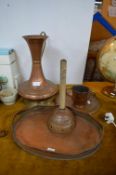 Copperware: Tray, Posher, etc.