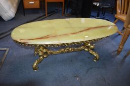 Brass Coffee Table with Agate Top