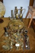 Brassware; Ornaments, Candlesticks, etc.