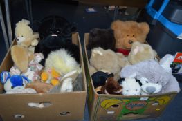 Two Boxes of Soft Toys etc.