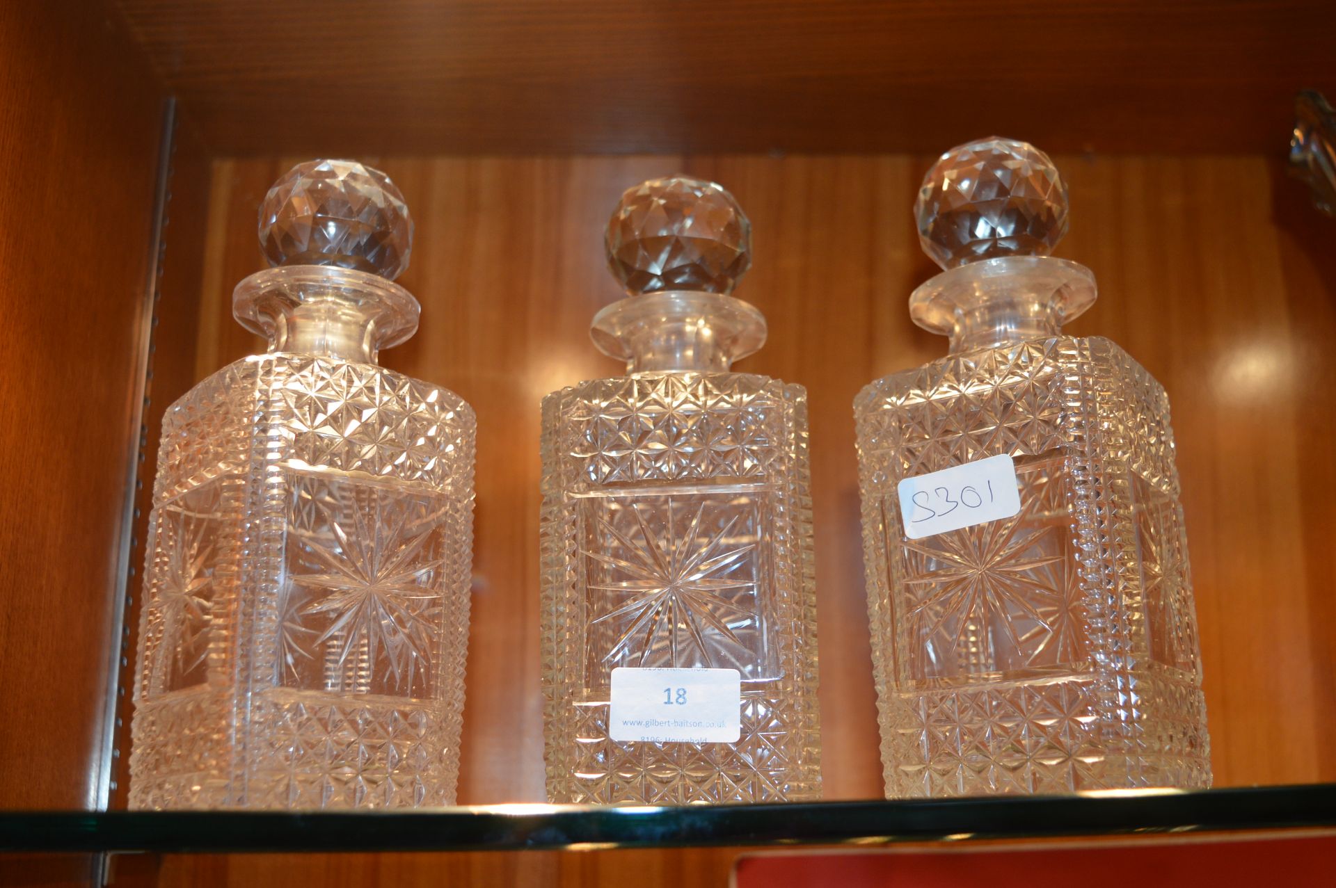 Three Cut Glass Crystal Decanters