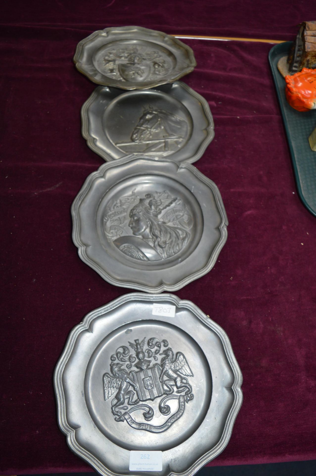 Four Pewter Plates