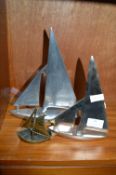 Three Metal Ship Ornaments