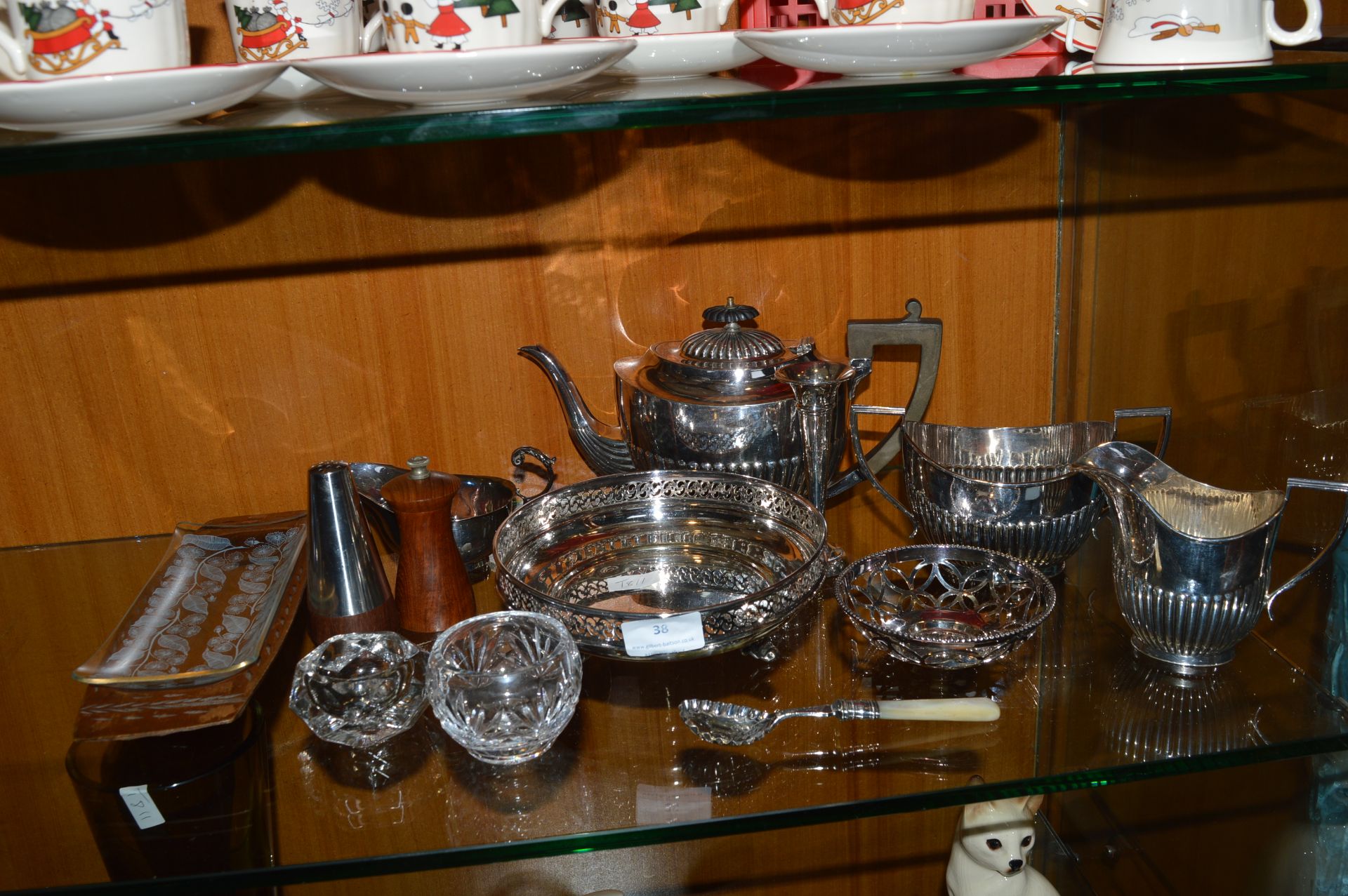 Silver Plated Part Tea Set plus Glassware etc.