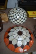 Two Leaded Glass Light Shades
