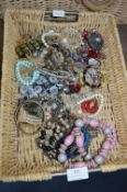 Basket of Costume Jewellery