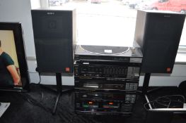 Sony Quartz Look Audio System with Speakers and St