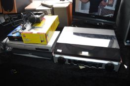 Toshiba DVD Player, Sky HD Box, Vintage Turntable,