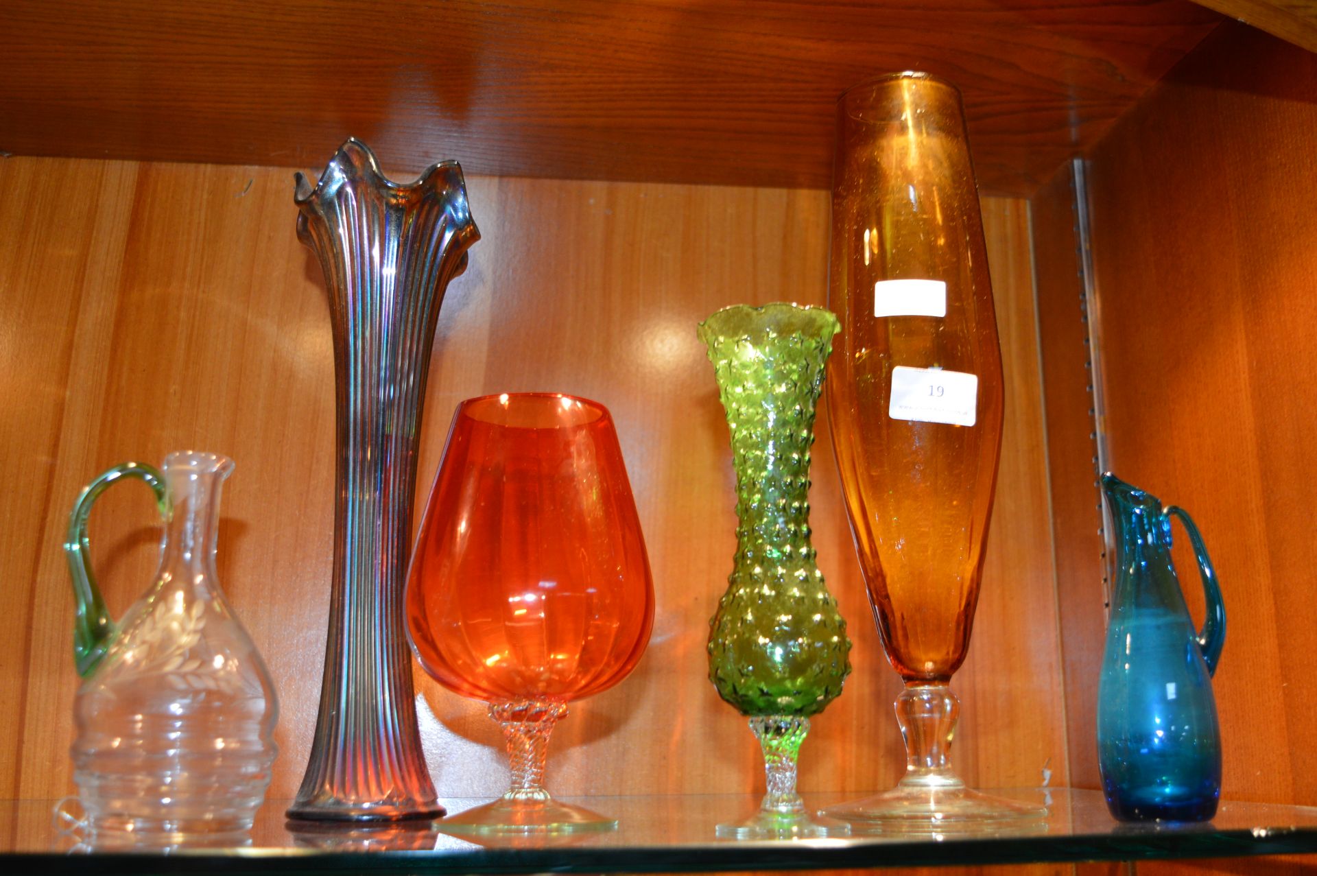 Coloured Glass Vases etc.