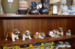 Six Porcelain Bulldog Figures