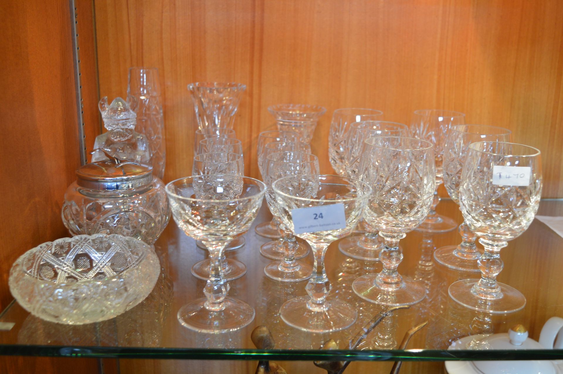 Cut Glass Crystal Wine Glasses, Sherry Glasses, et