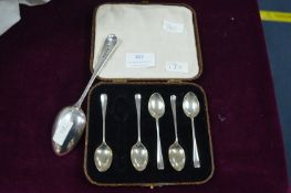 Sterling Silver Part Spoon Set plus Dessert Spoon