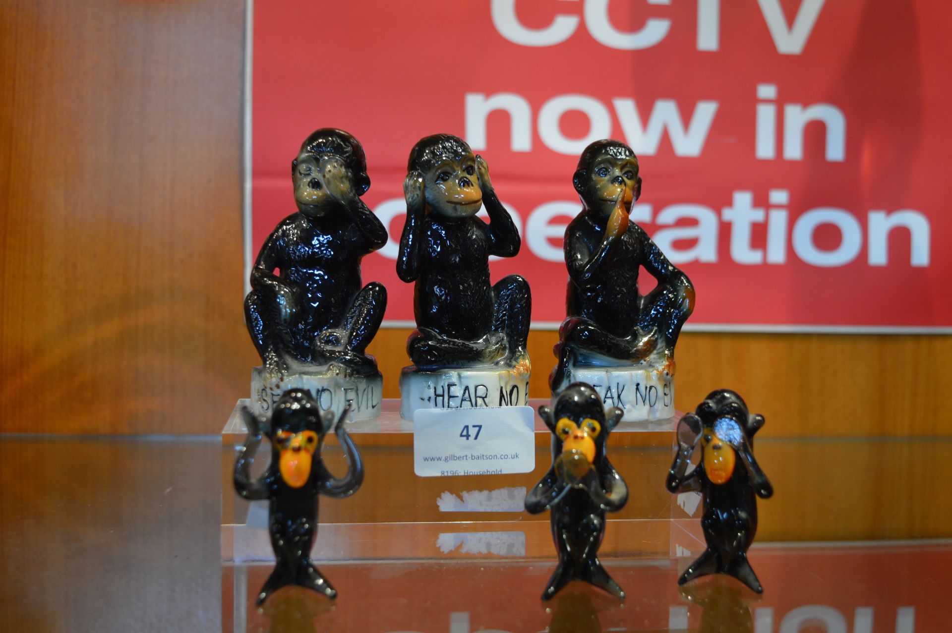 Three Wise Monkeys and Three Glass Monkeys