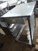 Stainless Steel Tray Trolley with Drawer ~58x82x94cm