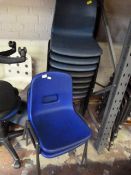 Twelve Stackable Plastic Chairs (Mixed Colours)