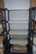 *Sectional Plastic Storage Shelving 175cm tall, 90cm wide