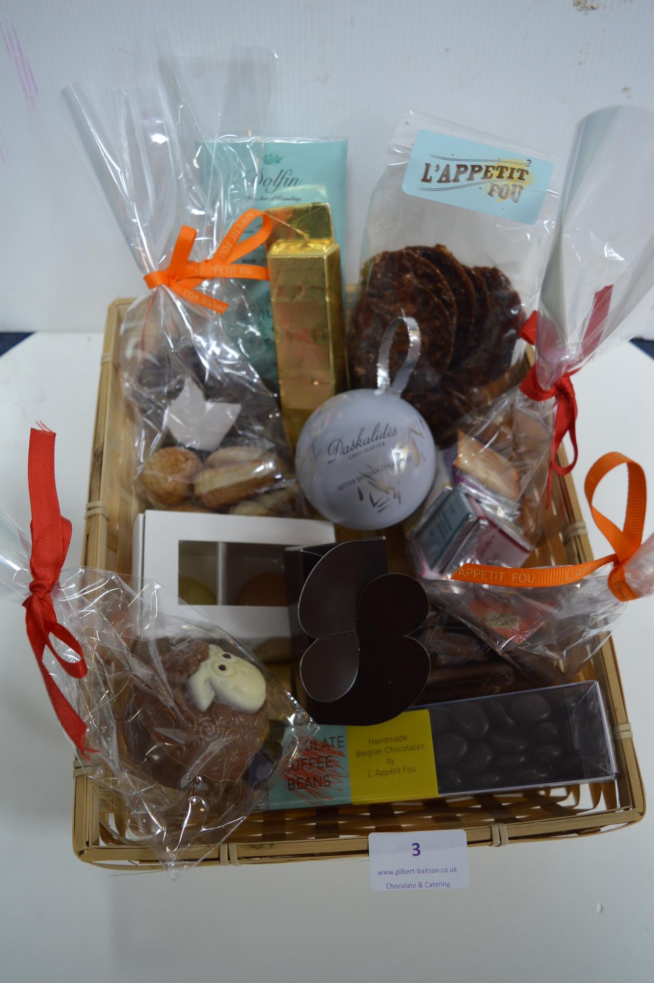 *Basket of Assorted Belgium Chocolates; Bags, Bars, Boxes, etc.