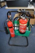 *Fire Extinguisher Stand and Foam and CO2 Extinguishers