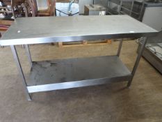 *Stainless Steel Preparation Table with Shelf ~150x65x85cm