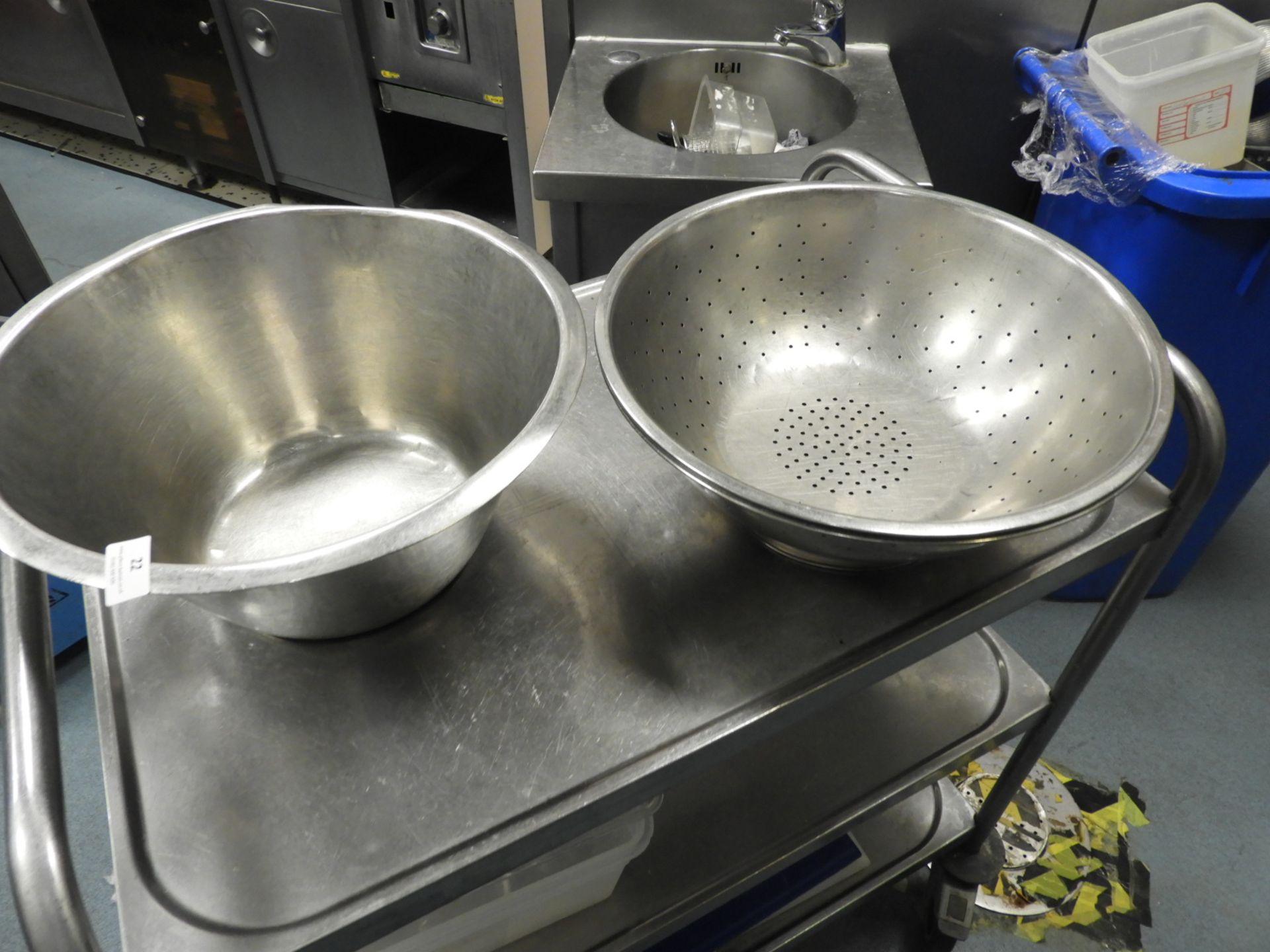 *Stainless Steel Bowl and Two Stainless Steel Colanders