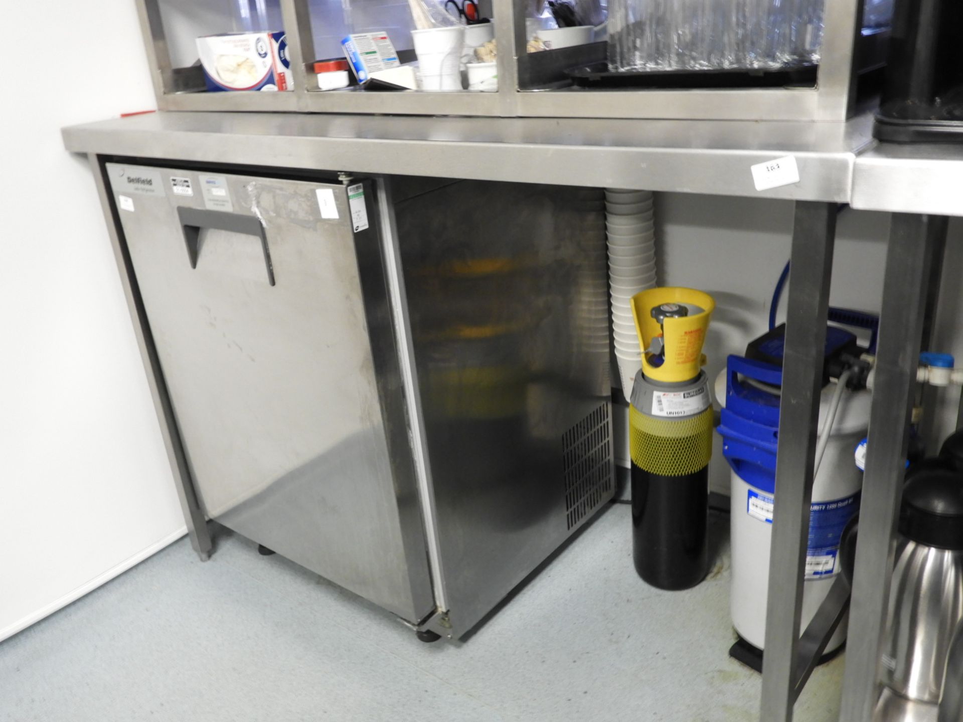 *Stainless Steel Preparation Table with Appliance Gap and Upstand to Rear 130x70cm