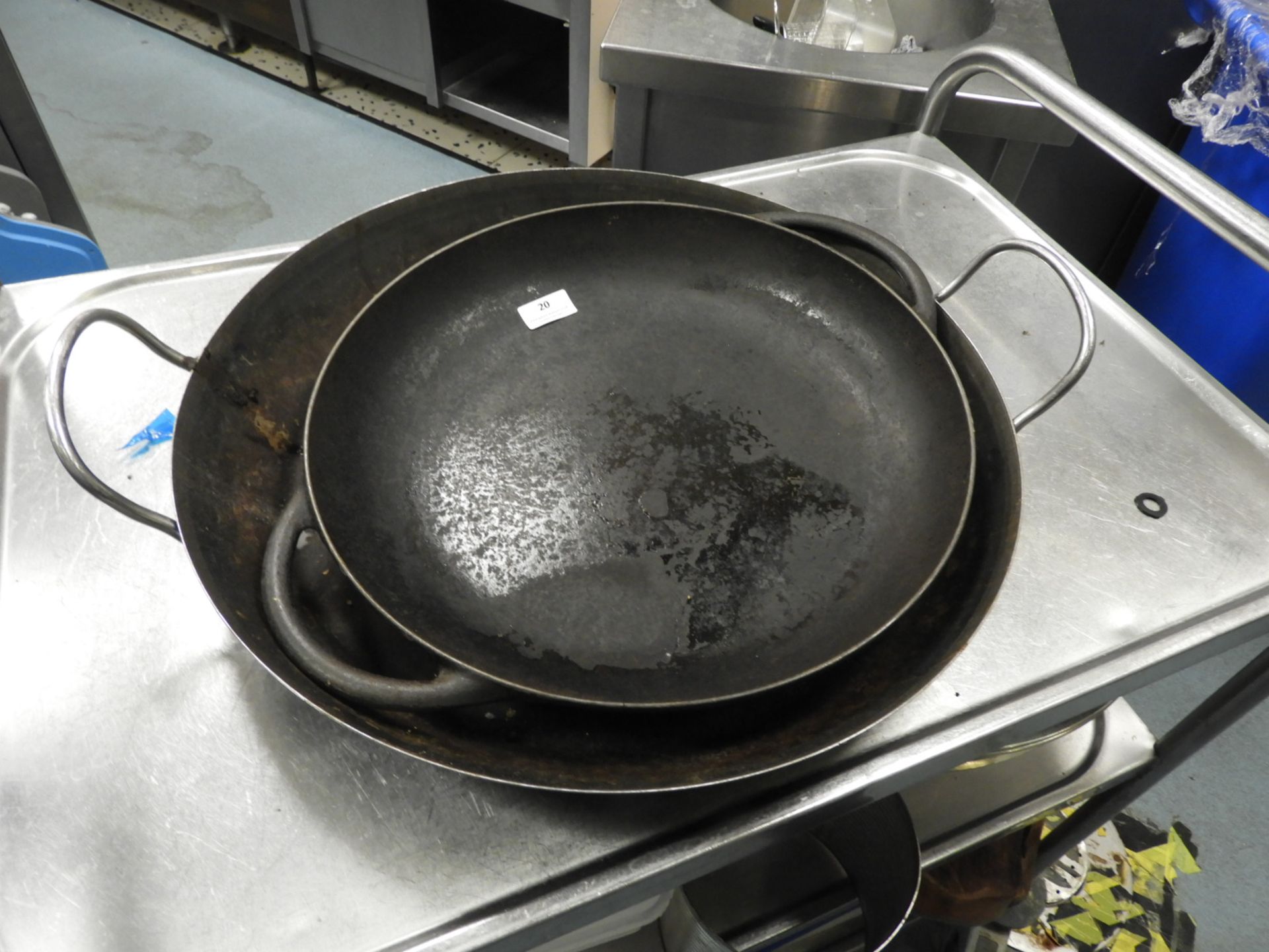 *Black Iron Paella Pan and a Cast Iron Wok