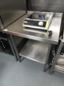 *Stainless Steel Preparation Table with Upstand to Rear and Undershelf 70x76cm