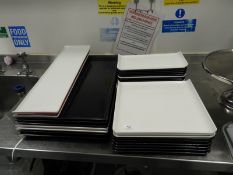 *Black, White and Red Rectangular and Square Acrylic Serving Platters