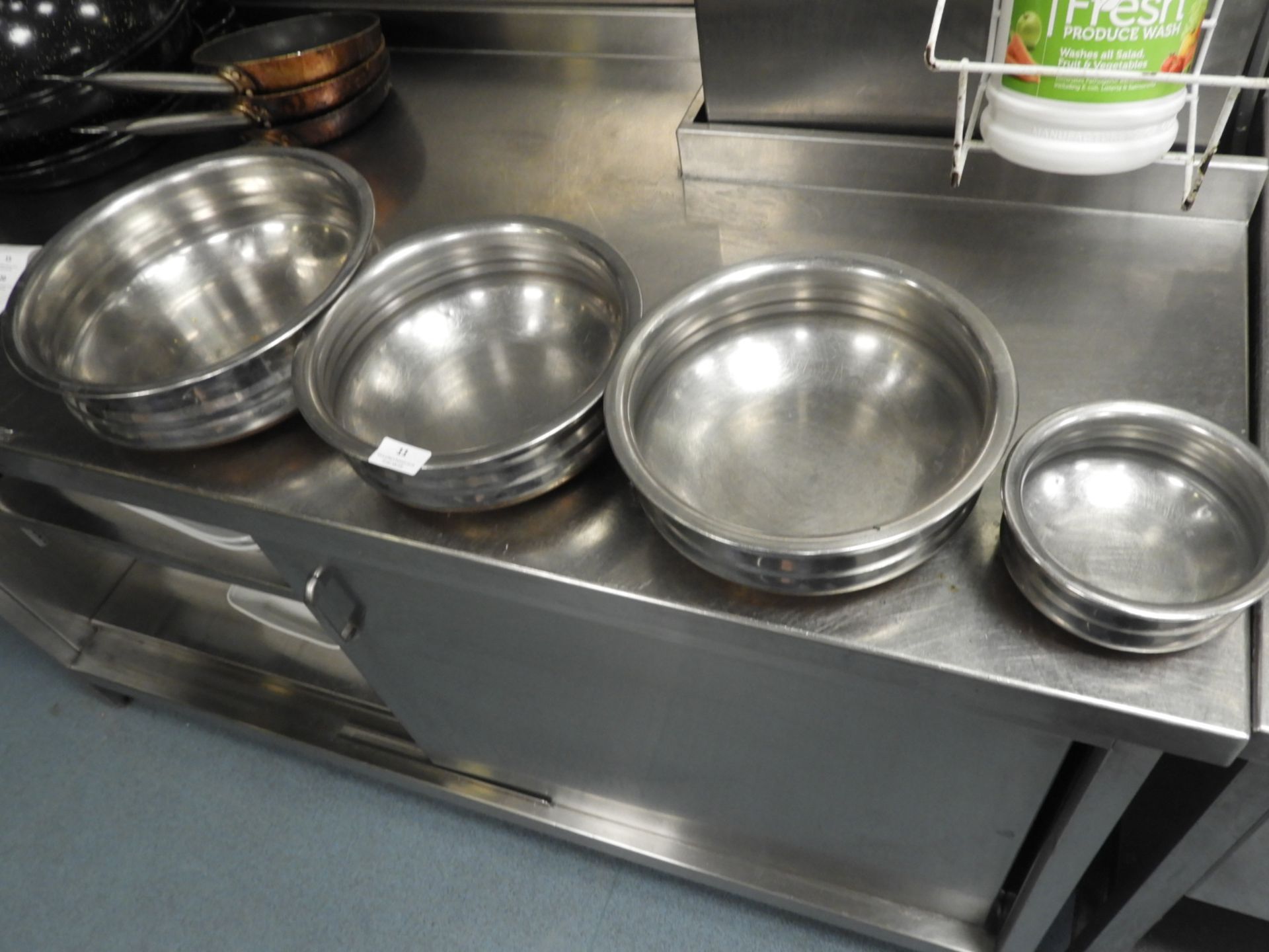 *Set of Four Graduated Stainless Steel Copper Bottomed Balti Pans