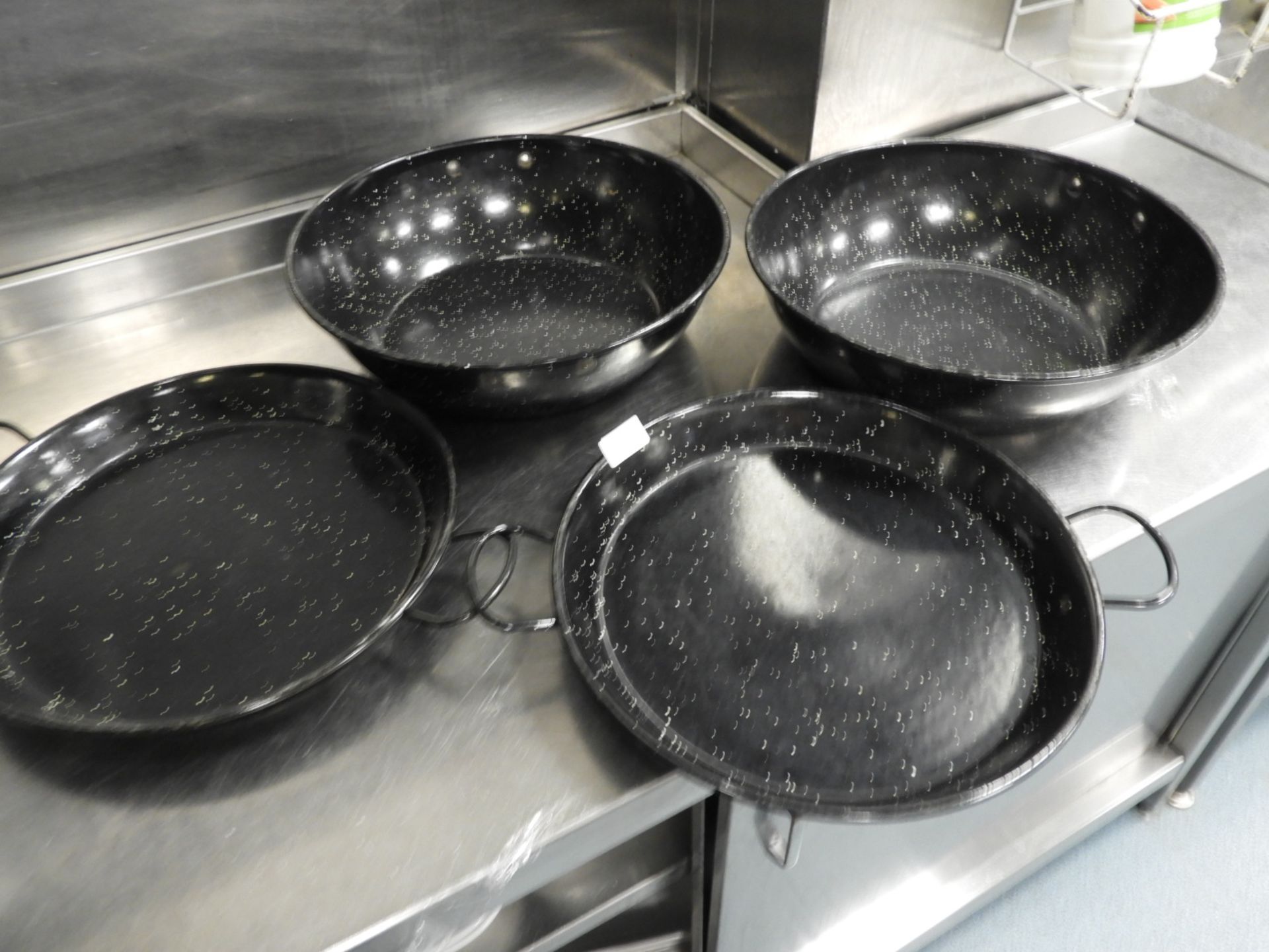 *Two Enamel Bowls and Two Enamel Paella Pans