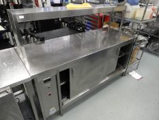 *Stainless Steel Electric Hot Cupboard Enclosed by Double Sliding Doors with Heated Gantry