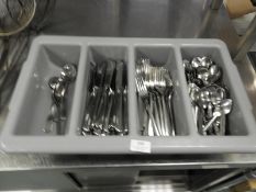 *Four Compartment Cutlery Tray and Contents of Knives, Forks and Spoons