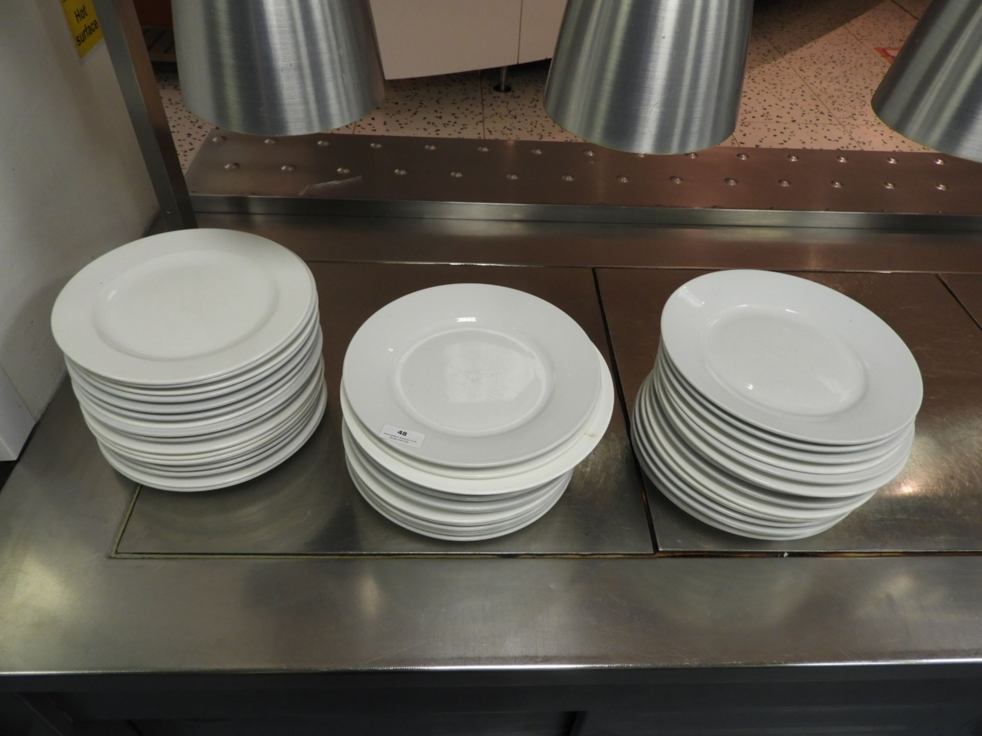 *46 Assorted White Plates