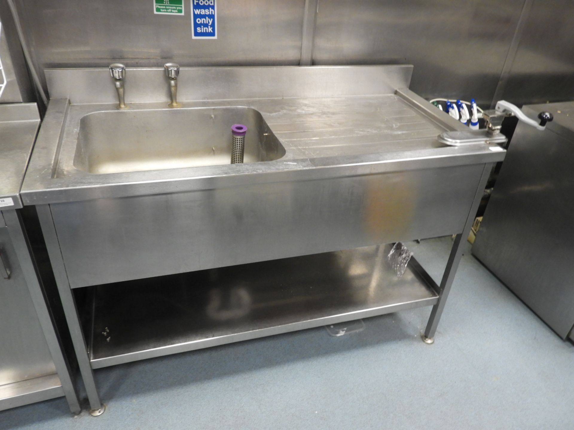 *Stainless Steel Commercial Sink Unit with Commercial Can Opener