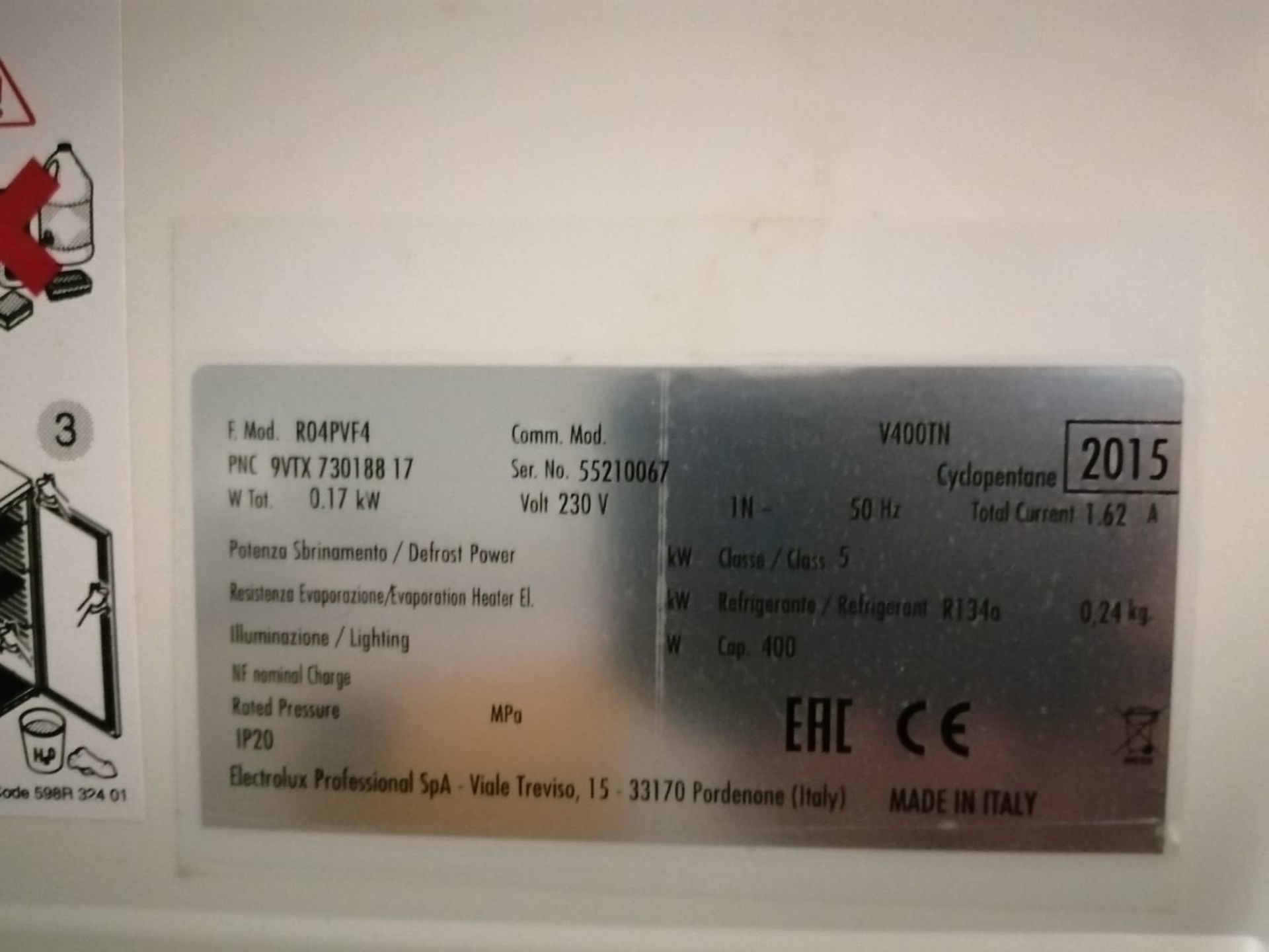 *Electrolux Single Door Stainless Steel Freezer Model: R04PVF4 - Image 2 of 2