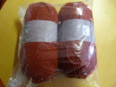 Two Large Rolls of Mixed Red Wool