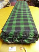 Roll of Green & Dark Blue Tartan Cotton Fabric