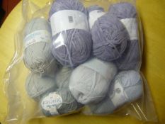Eight Medium and Two Small Rolls of Grey Wool