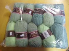 Ten Rolls of Green/Grey Wool