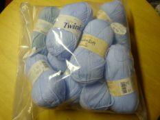 Nine Medium and One Small Rolls of Blue Wool