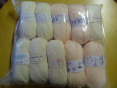 Ten Rolls of Cream/Pale Yellow Wool