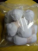 Eight Medium and Two Small Rolls of White Wool