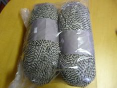 Two Large Rolls of Black & White Striped Wool