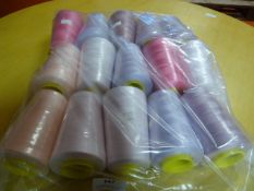 Fifteen Rolls of Pink/Purple Thread