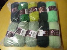 Ten Rolls of Green Wool