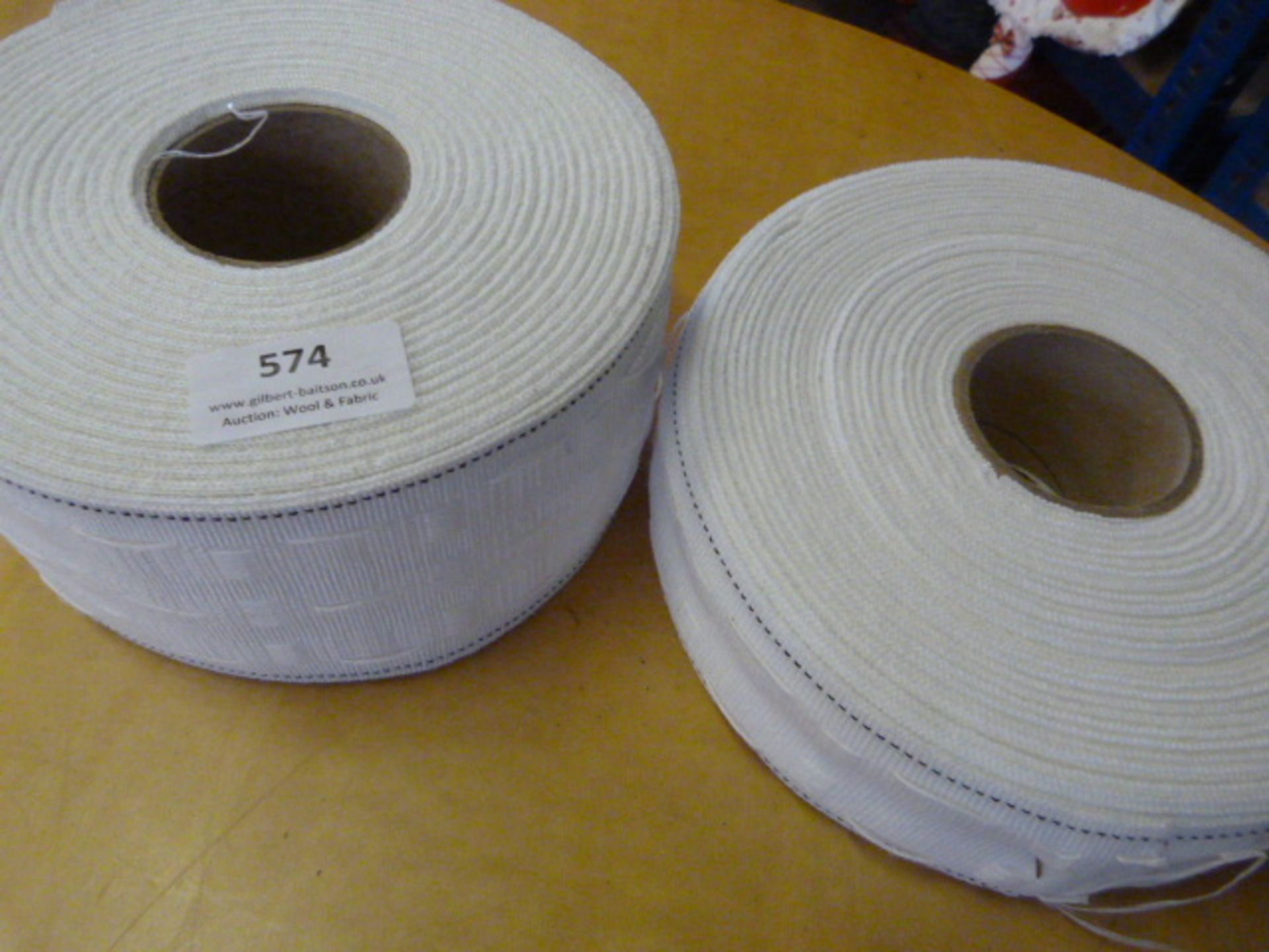 Two Rolls of White Curtain Webbing