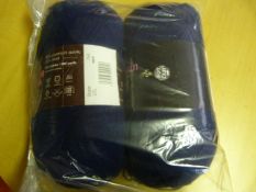 Two Large Rolls of Dark Blue Wool